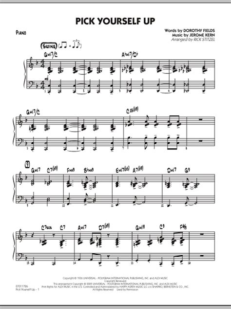 Rick Stitzel Pick Yourself Up Piano Sheet Music Notes Chords