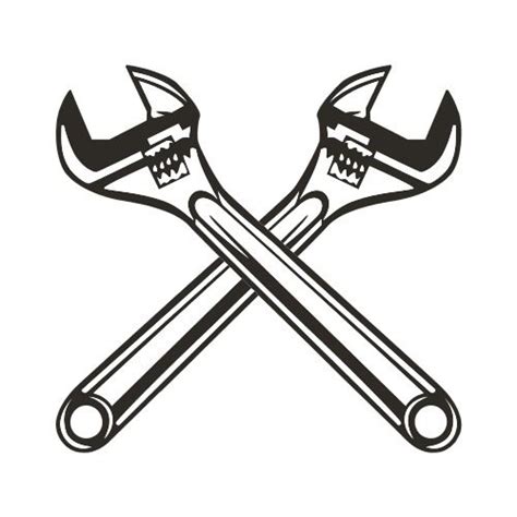 Wrenches Crossed Bw Clip Art Get Started At Thatshirt