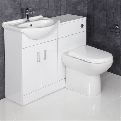 This vanity has a vanity mounted sink and built in two toilet holders. 1050mm Toilet and Bathroom Vanity Unit Combined Basin Sink ...