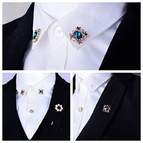 Fashion Clothing Mens Suits Cross Brooch Pin Collar Pin Diamond Lapel