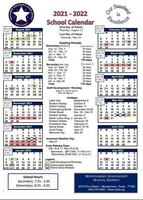 Conroe Isd Calendar 2021-22 - Customize and Print