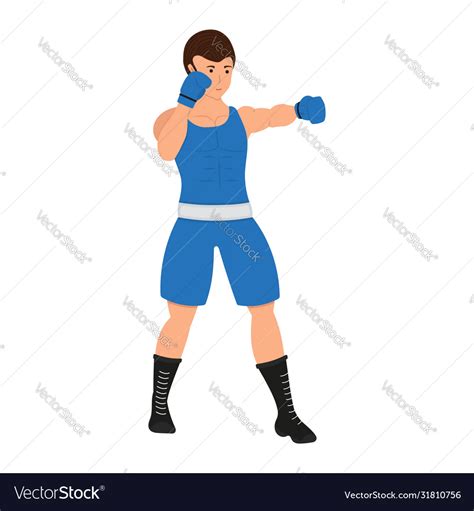 Male Boxer Cartoon Character Boxing Man Royalty Free Vector