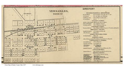 Versailles Wayne Ohio 1857 Old Town Map Custom Print Darke Co