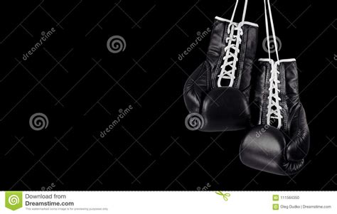 Black Boxing Gloves On Black Background Stock Photo Image Of Knockout