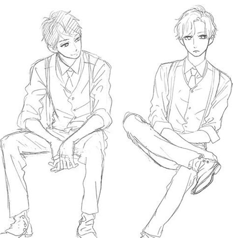 For drawing male characters see: Likes | Tumblr | Anime poses reference, Drawing people, Sitting pose reference