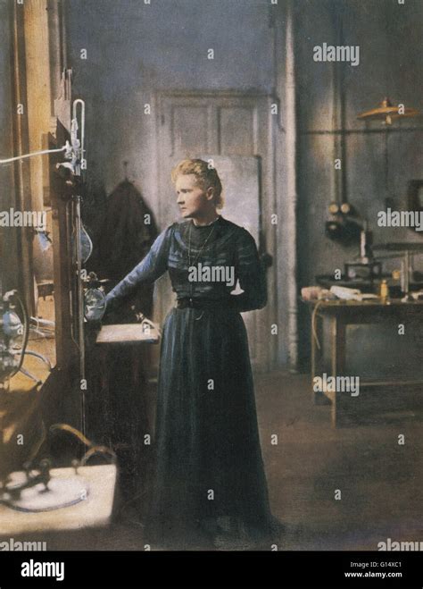 Portrait Of Marie Curie In Her Laboratory Curie 1867 1934 Was A