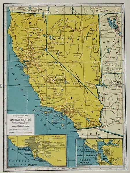 Comprehensive Map Of The United States Southwestern States Art Source