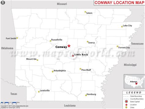 Map Of Conway Arkansas Dakota Map