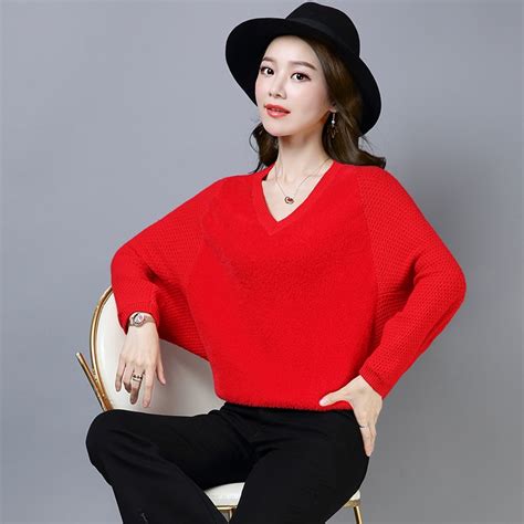 Autumn Winter Women Sweaters V Neck Pullovers Long Sleeve Casual Crop