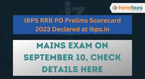 Ibps Rrb Po Prelims Scorecard Declared At Ibps In Mains Exam On