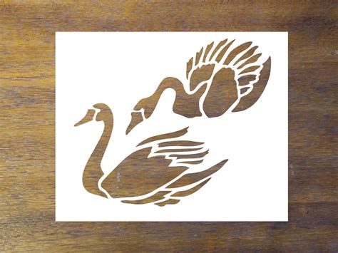 Swan Stencil Reusable Color Draw And Paint Stencil Etsy