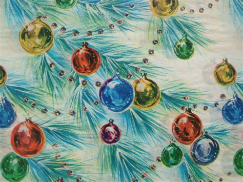 Vintage T Wrapping Paper Pine Boughs Decorated With Etsy Vintage