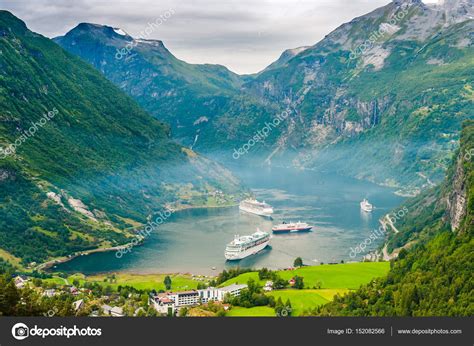 Splendida Vista Sul Geirangerfjord La Contea Di More Og Romsdal Paesi