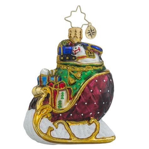 Christopher Radko Ruby Sleigh Ride Little Gem Ornament By Christopher