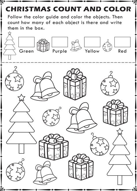 Christmas Worksheets For Preschool Printable