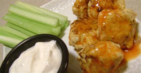 Spicy Buffalo Chicken Meatballs With Creamy Blue Cheese Dip Renee S