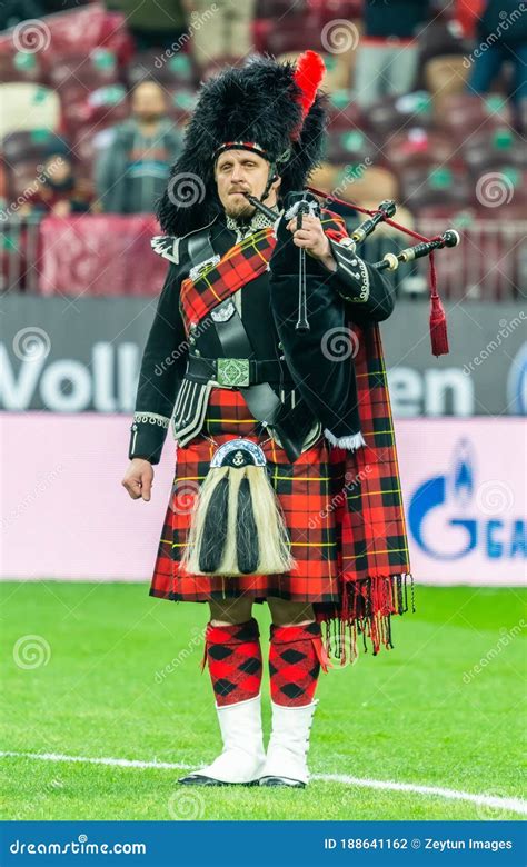 Man In Traditional Scottish Kilt Before Uefa Euro 2020 Qualification