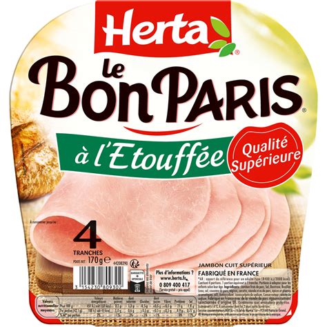 Herta Le Bon Paris Ham Pork Rind Free X4 Slices Ham Chicken And Turkey Asdfkjkajsdf