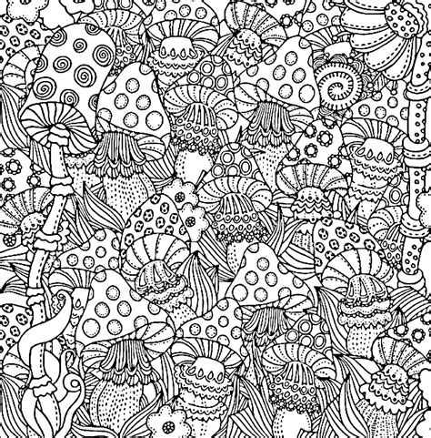 Printable Mushrooms Adult Coloring Page 02 Top 10 Mushroom Coloring