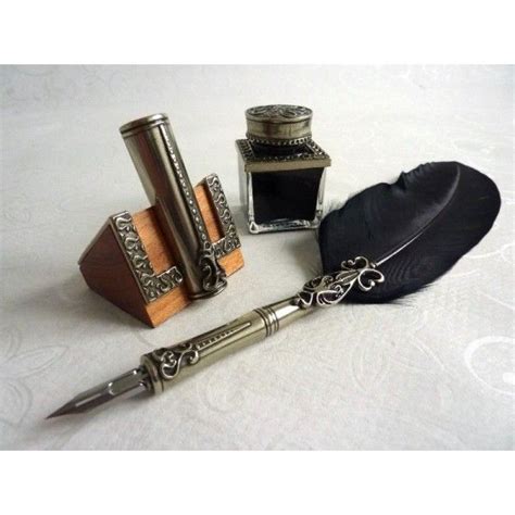 Feather Quill Dip Pen Inkwell And Pen Holder Dip Pen Ink Writing Pins