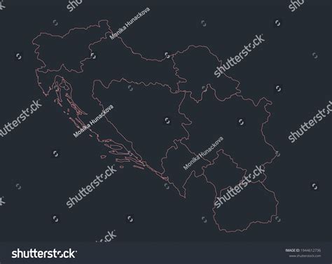 Infographics Yugoslavia Map Outline Flat Design Stock Illustration