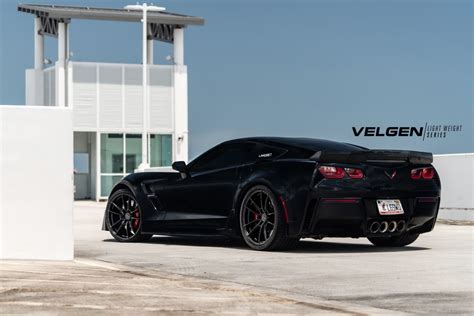 Chevrolet Corvette C7 Grand Sport Black Velgen Vf5 Wheel Front