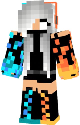 Fire And Ice Herobrine Girl Nova Skin