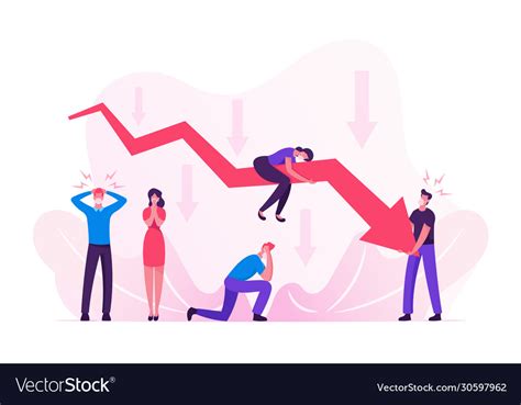 Financial Crisis Economic Recession Fail During Vector Image