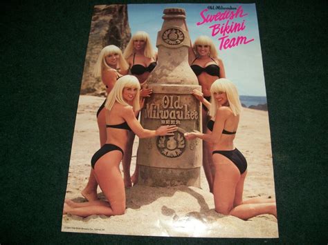 Vintage Old Millwaukee Swedish Bikini Team Beer Advertising Etsy