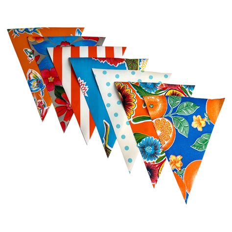 Pack Of 20 Triangles For Bunting Blue And Orange Me Too Please