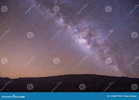 Amazing Milky Way Night Sky With Vivid Bright Colors Stock Photo