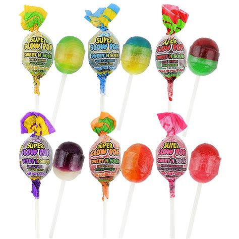 Charms Super Blow Sweet N Sour Bubble Gum Filled Lollipops 32g