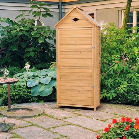 Safstar Outdoor Storage Shed For Garden Tools Wooden Patio Shed With