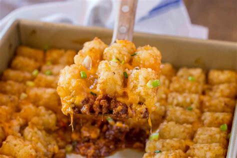 Some are pure comfort food and combine the rich and savory elements that give most casseroles their cover with half of the sauce, top with 1/2 cup of parmesan cheese. Tater Tot Casserole | RecipeLion.com