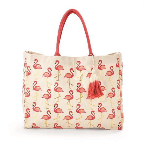 Flamingo Pattern Tote Bag Asst 2 Colors