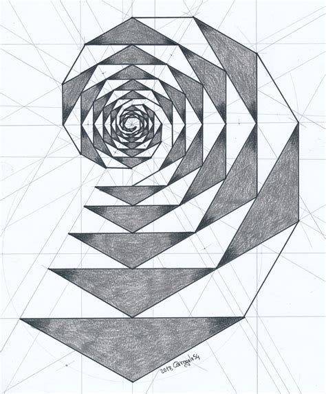 Geometric Symmetry Fractal Handmade Mathart Regolo54 Triangle