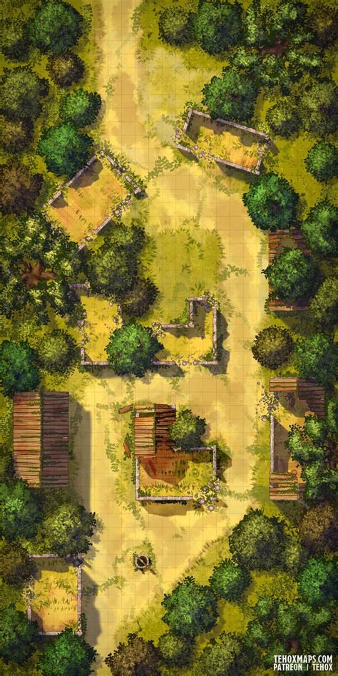 Abandoned Village Battlemap X By Gamaweb In Fantasy Landscape Fantasy World Map Dnd
