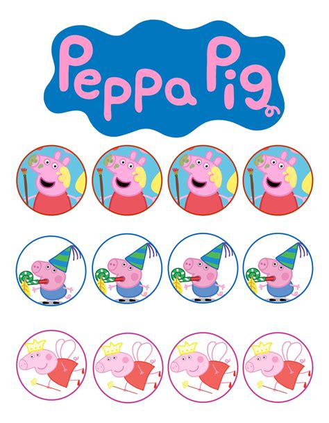 Peppa Pig Cupcake Toppers 10 Free Pdf Printables Printablee