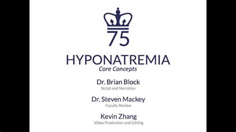 C75 Hyponatremia Core Concepts Youtube