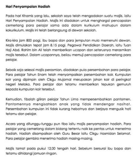 Contoh Karangan Bahasa Melayu Tahun Contoh Karangan Upsr Riset The