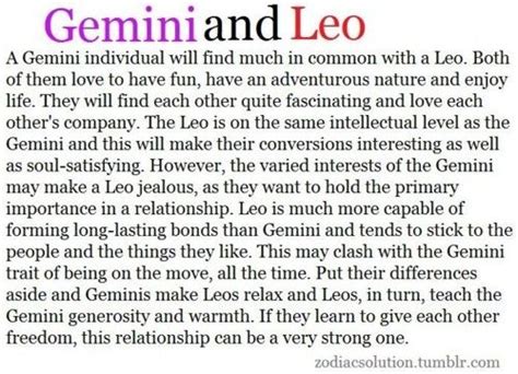 Gemini And Leo Horoscope Gemini Gemini Relationship