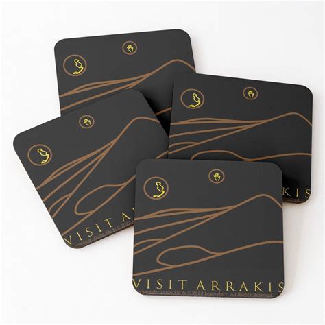 Outline Drawing Visit Arrakis Dune Movie Coasters Set Of 4 By