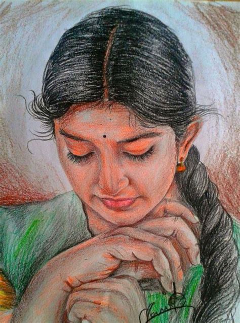 Colour Pencil Sketch చిత్రలేఖనం Indian Paintings Indian Paintings