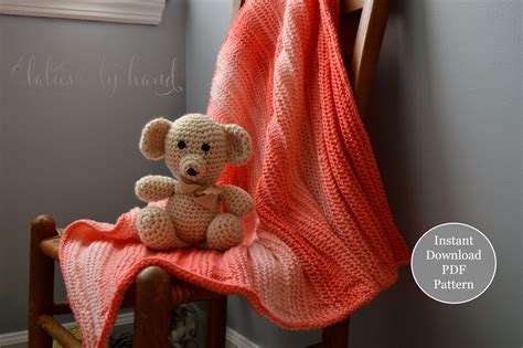 Tunisian Crochet Baby Blanket Pattern Looks Like Knit Sizes Etsy