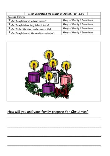 Printable The Meaning Of Advent Worksheet