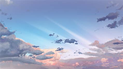 Download 1920x1080 Wallpaper Sky Clouds Original Anime