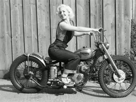 vintage triumph bobber and babe old motorcycles motorcycle motorcycle girl