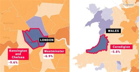 Map Shows Areas With The Biggest Decrease In Population In England And