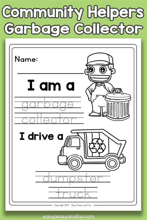 Color The Garbage Man Worksheets | 99Worksheets