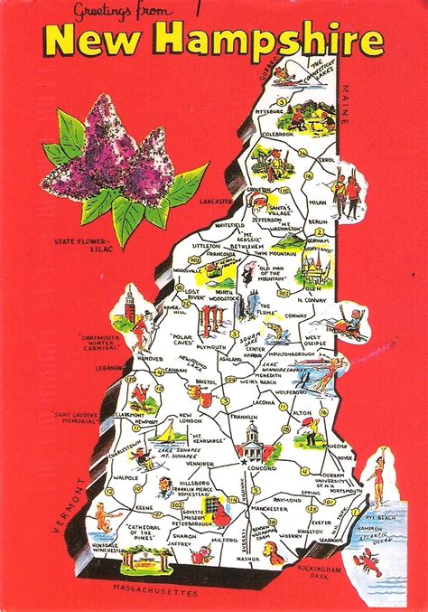 Map Cards Hunting 0025 Usa New Hampshire